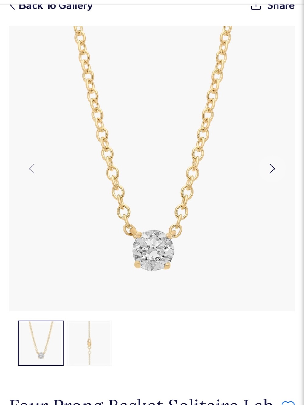 Classic Gold Solitaire Pendant Necklace with Clear Stone